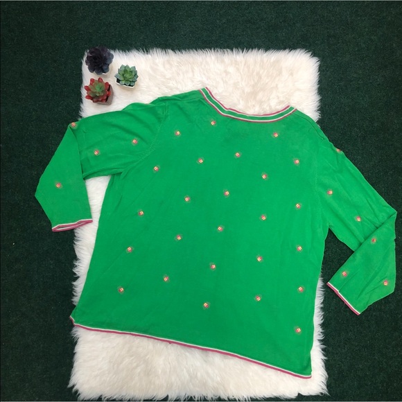 QVC Quacker Factory Embroidered V Neck Cardigan - Picture 6 of 16